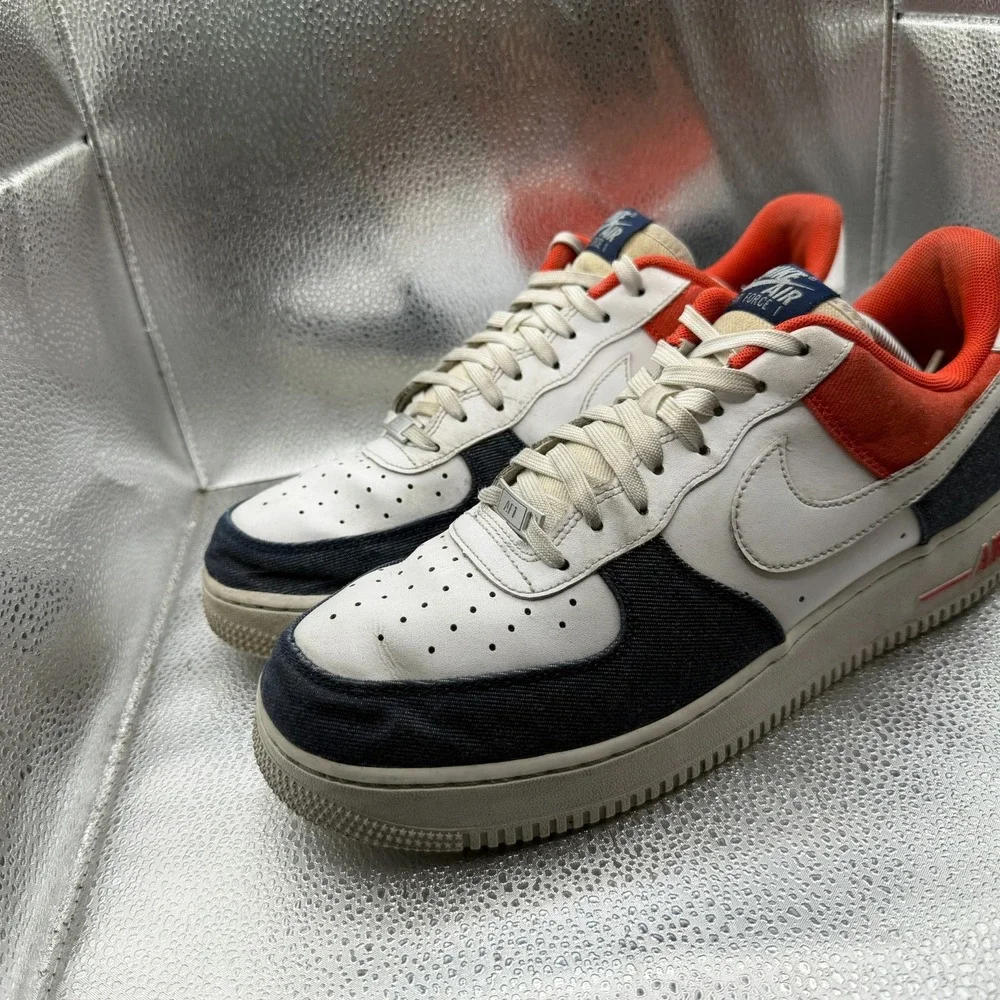 Size 11 Nike Air Force 1 '07 LX 'USA Denim' Red White Blue Mens Shoes DJ5174-100